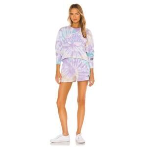 SAMII RYAN Sweatshorts Try again SMALL NWT  pastel tie dye